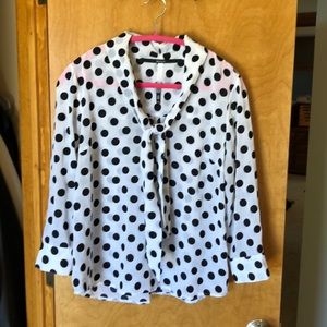 3/$30 Sheer with velvet polka dots dress top.